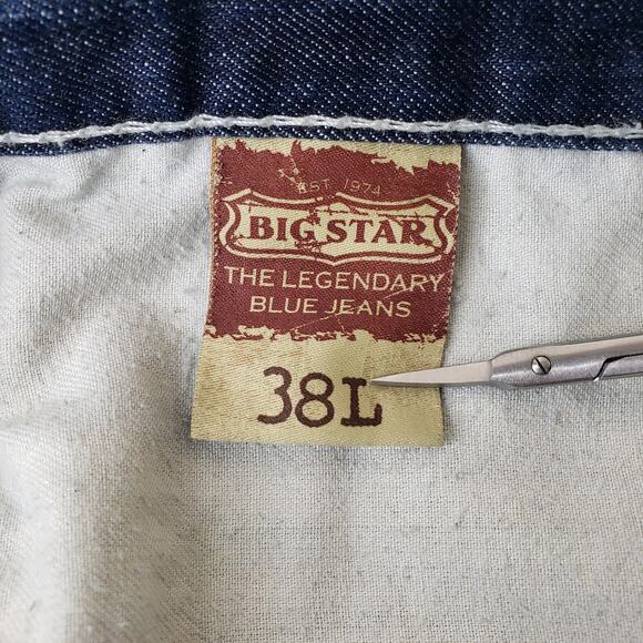 BIG STAR Pioneer Regular Boot Cut Jeans Men's 38L Medium Wash Thick Stitching - Picture 4 of 16